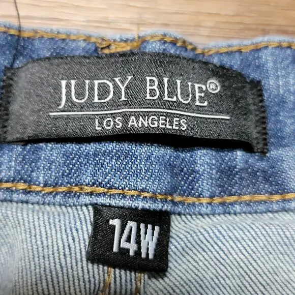 Judy Blue Skinny Fit Denim Jeans w/ Raw Hem - Size 14W - Picture 6 of 8